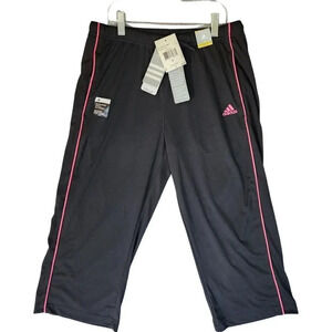 New Adidas Active Pant Women Small Black Polyester CL Loose Capri Stretch
